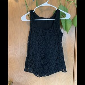 Loft black lace layering tank